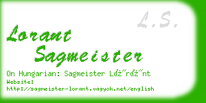 lorant sagmeister business card